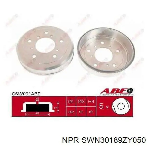 SWN30189ZY050 NE/NPR кольца поршневые комплект на мотор, 2-й ремонт (+0,50)