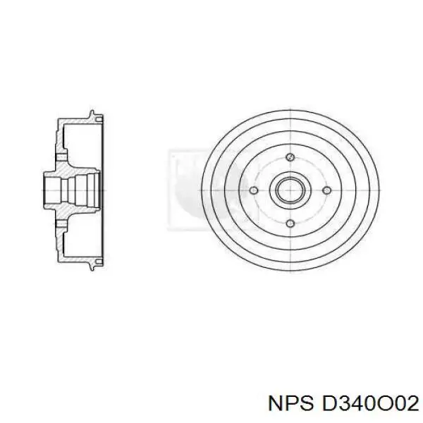 Тормозной барабан D340O02 NPS