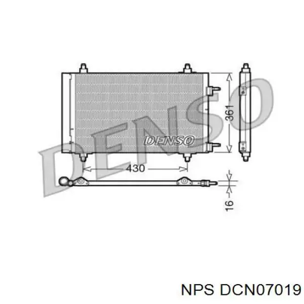 Радиатор кондиционера DCN07019 NPS