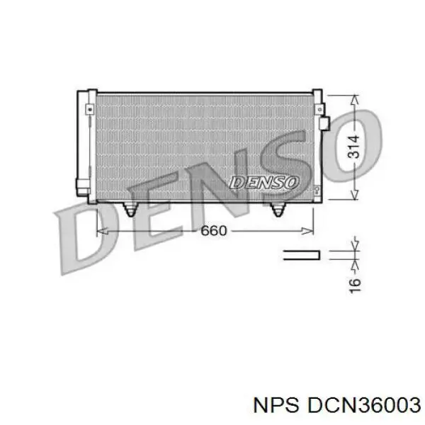 Радиатор кондиционера DCN36003 NPS