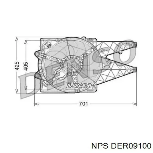 Диффузор вентилятора в сборе с мотором и крыльчаткой DER09100 NPS