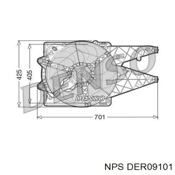 Диффузор вентилятора в сборе с мотором и крыльчаткой DER09101 NPS