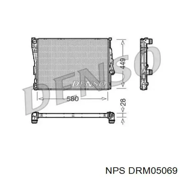 Radiador refrigeración del motor DRM05069 NPS