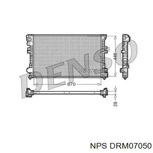 Radiador refrigeración del motor DRM07050 NPS