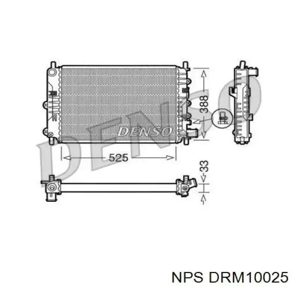 Radiador refrigeración del motor DRM10025 NPS