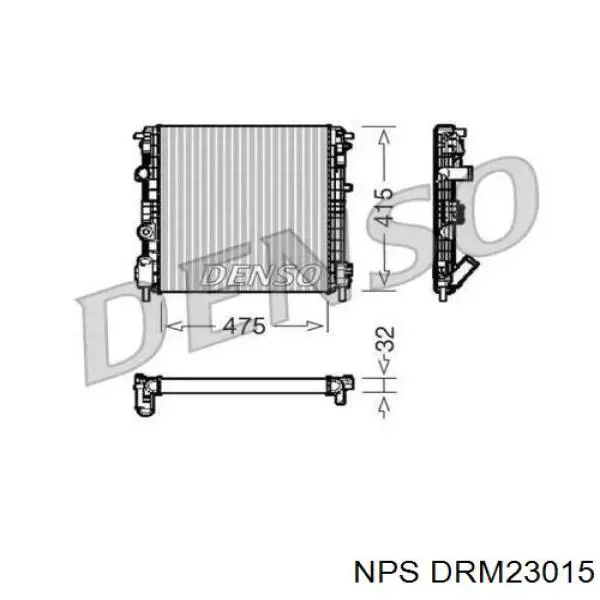 Radiador refrigeración del motor DRM23015 NPS