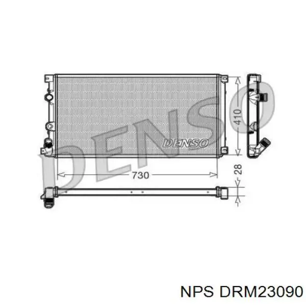 Radiador refrigeración del motor DRM23090 NPS
