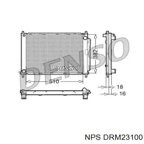 Radiador refrigeración del motor DRM23100 NPS