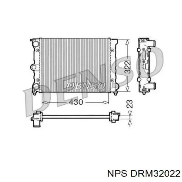 Radiador refrigeración del motor DRM32022 NPS