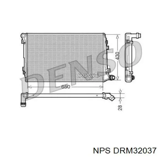Radiador refrigeración del motor DRM32037 NPS