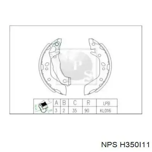 Задние барабанные колодки H350I11 NPS