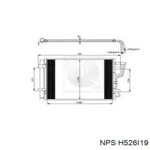 Радиатор кондиционера H526I19 NPS