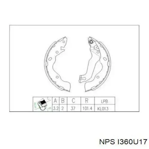 Передние тормозные колодки I360U17 NPS