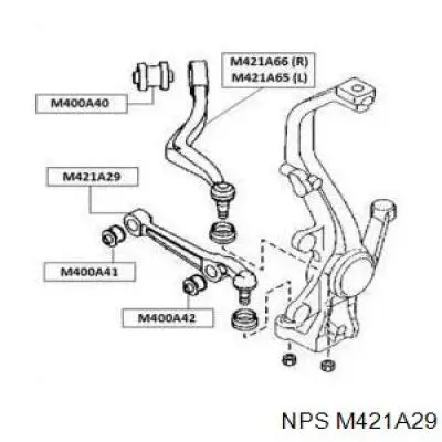 Рычаг передней подвески нижний левый/правый M421A29 NPS