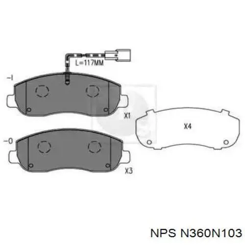 Передние тормозные колодки N360N103 NPS