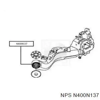 Braço oscilante (tração) longitudinal inferior direito de suspensão traseira para Nissan X-Trail (T31)