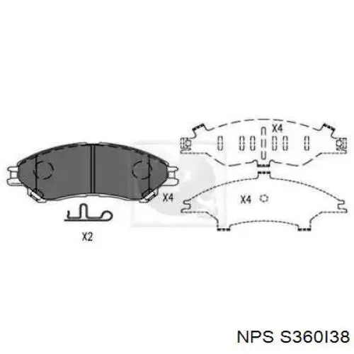 Передние тормозные колодки S360I38 NPS