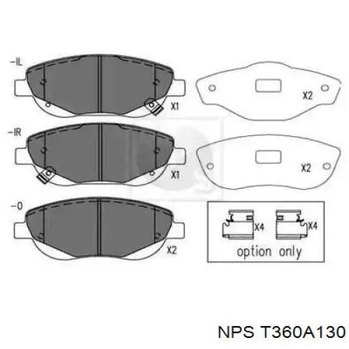 Передние тормозные колодки T360A130 NPS