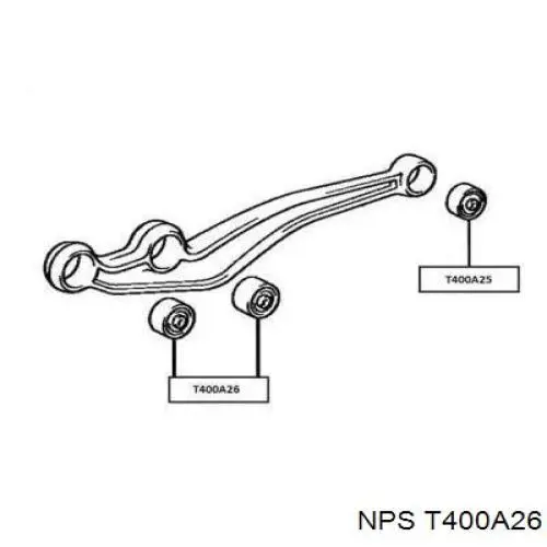 Сайлентблок переднего нижнего рычага T400A26 NPS
