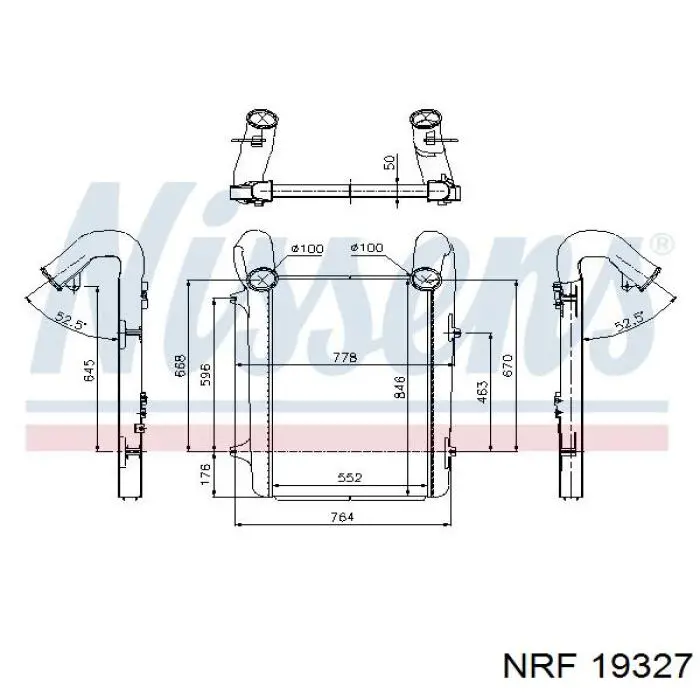 Núcleo do radiador do intercooler para DAF 105 