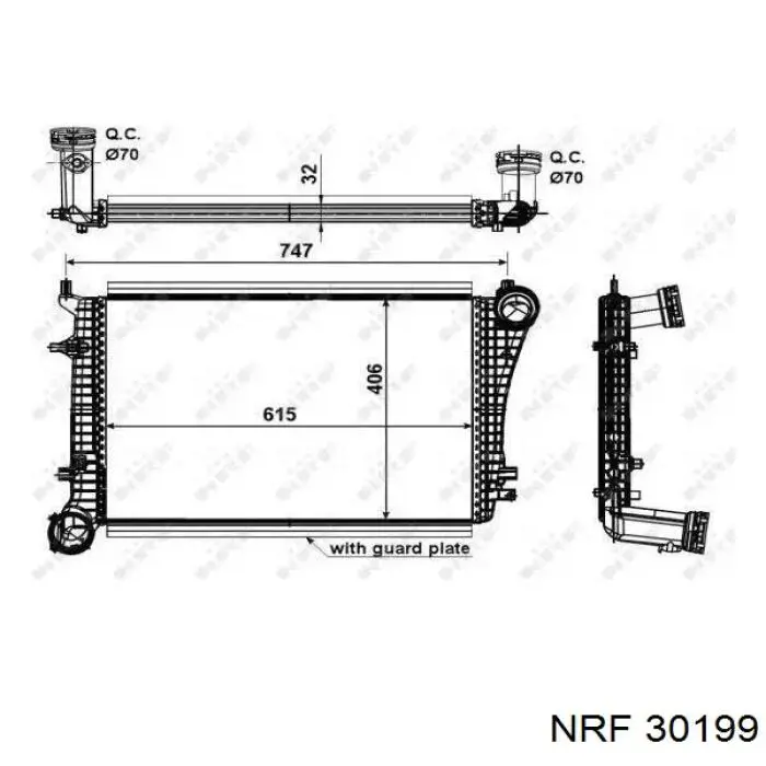Радиатор интеркуллера NRF 30199
