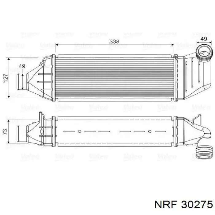 Radiador de aire de admisión 30275 NRF