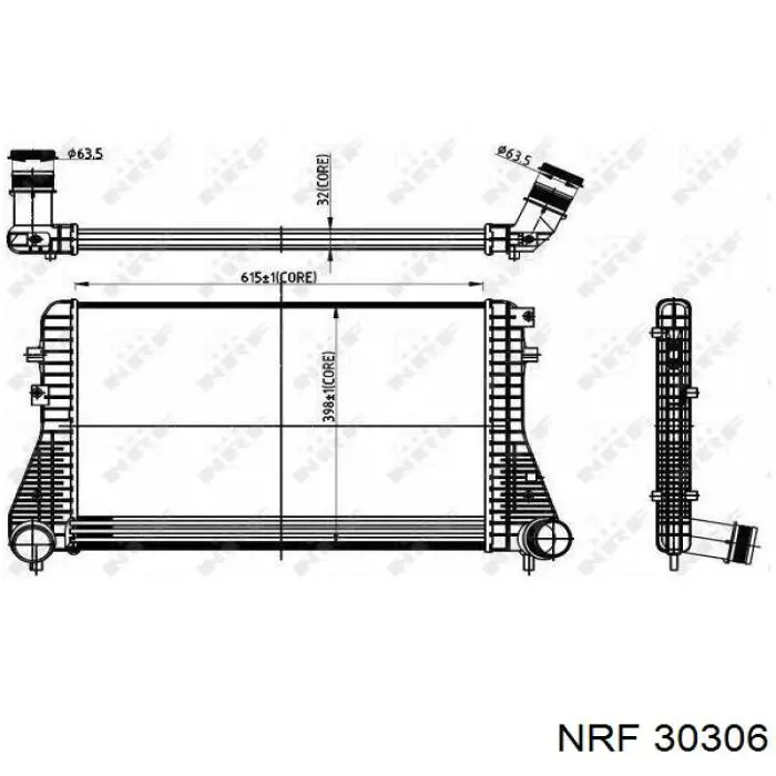 Radiador de aire de admisión 30306 NRF