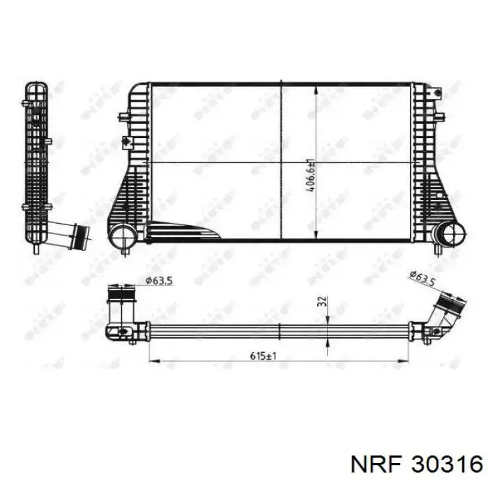 Радиатор интеркуллера NRF 30316