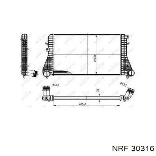 Radiador de aire de admisión 30316 NRF