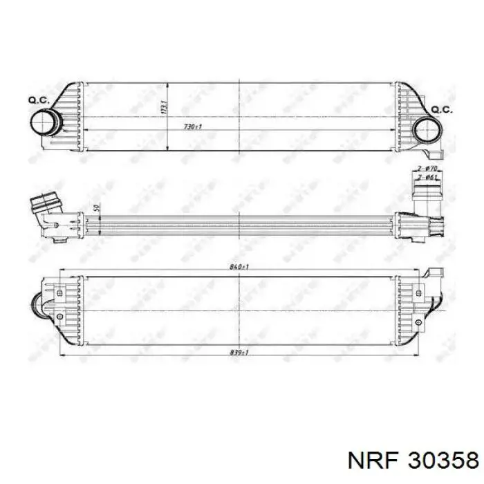 Радиатор интеркуллера NRF 30358