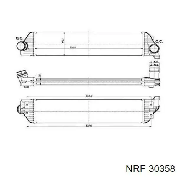 Radiador de aire de admisión 30358 NRF