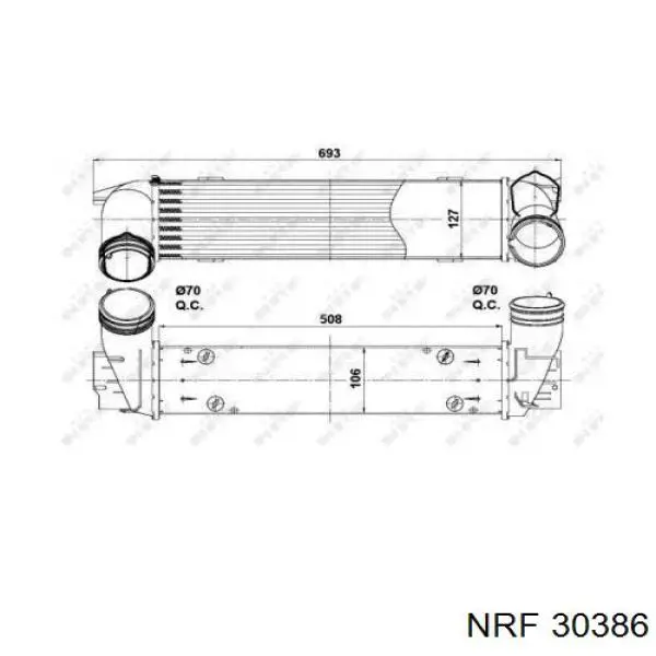 30386 NRF radiador de intercooler