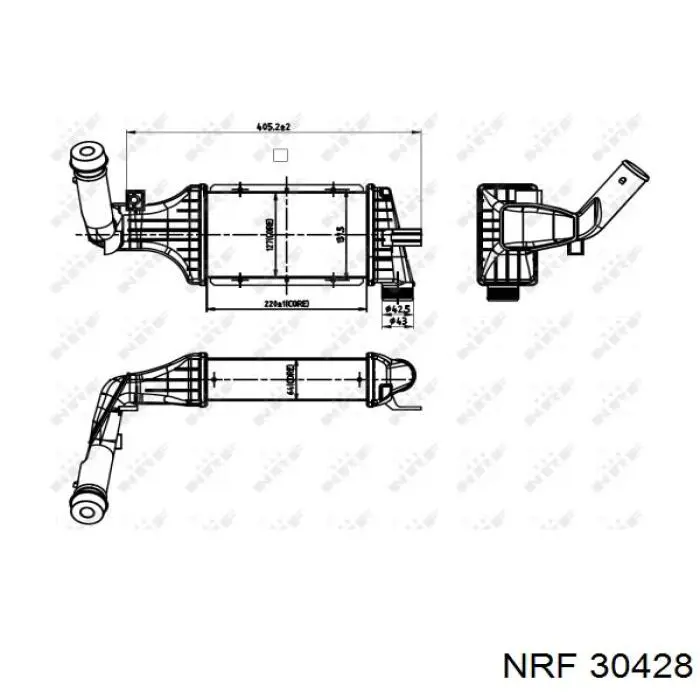 Radiador de aire de admisión 30428 NRF