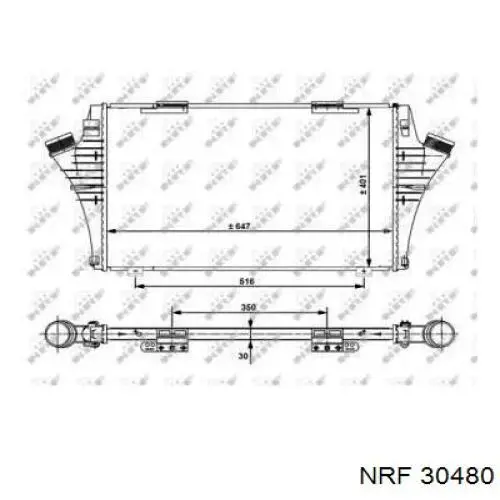 Radiador de aire de admisión 30480 NRF