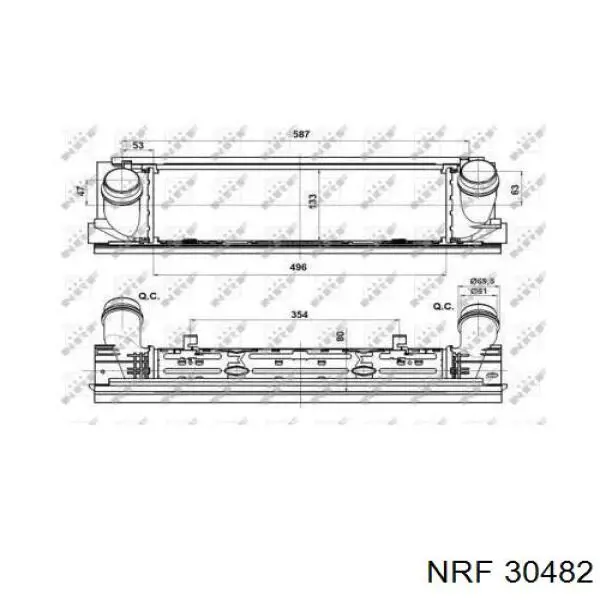 Радиатор интеркуллера NRF 30482