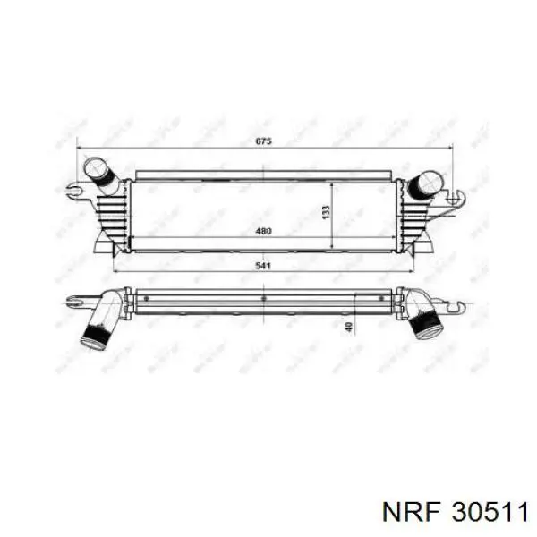 Radiador de aire de admisión 30511 NRF
