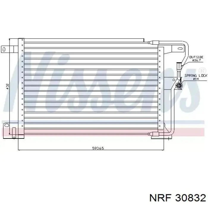 Radiador de aire de admisión 30832 NRF