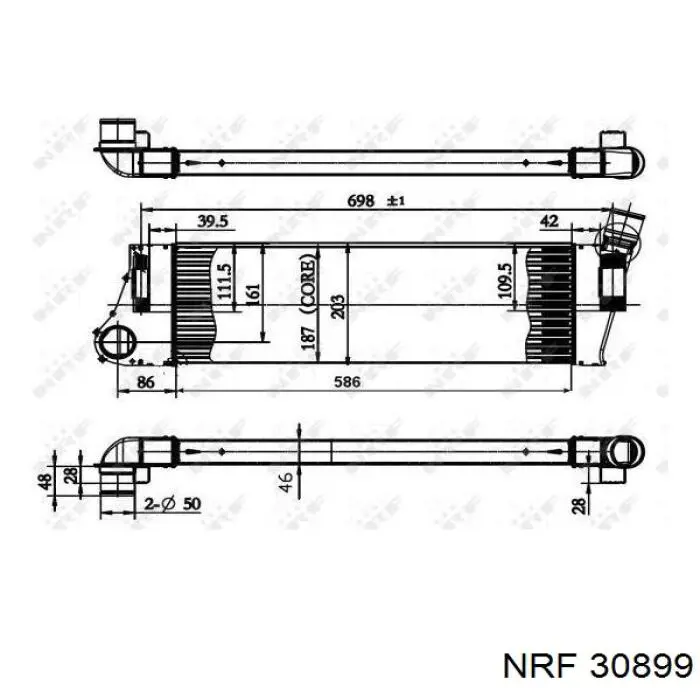 Radiador de aire de admisión 30899 NRF