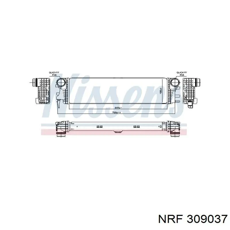 Radiador de aire de admisión 309037 NRF