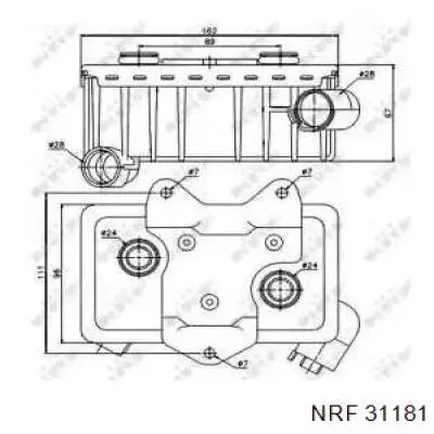 Радиатор масляный (холодильник), под фильтром NRF 31181