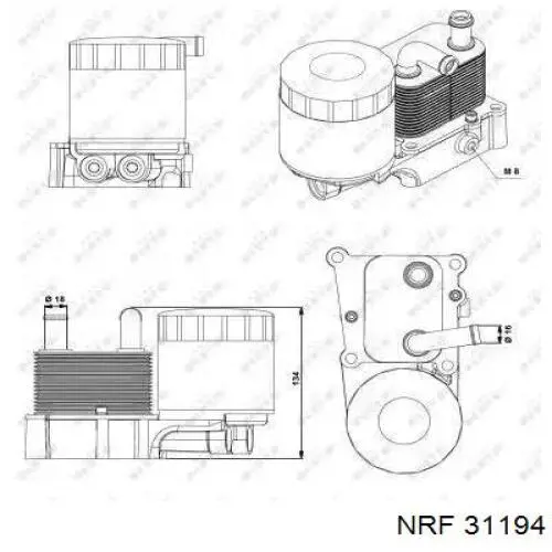 Radiador de aceite, bajo de filtro 31194 NRF