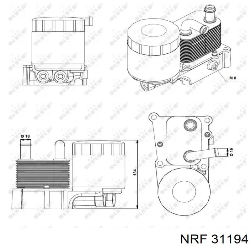 Корпус масляного фильтра NRF 31194 цена, от 39.16 USD