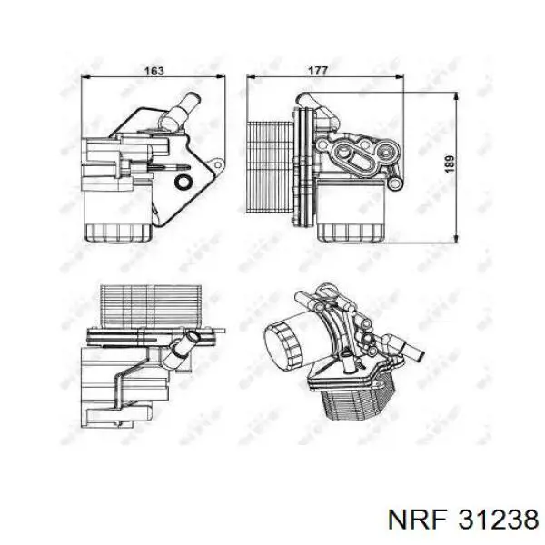 FP 28 B04-NF NRF радиатор масляный (холодильник, под фильтром)