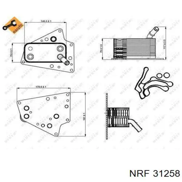 Radiador de aceite, bajo de filtro 31258 NRF
