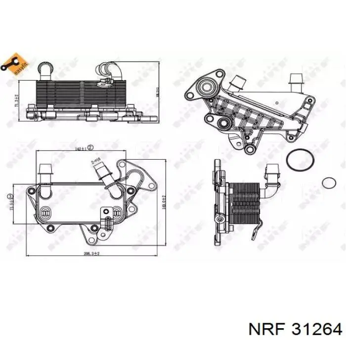 31264 NRF radiador de esfriamento, caixa automática de mudança