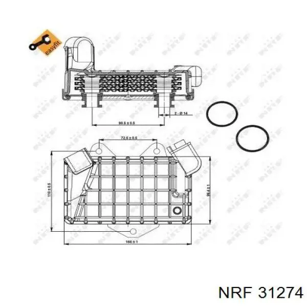 Radiador de aceite, bajo de filtro 31274 NRF
