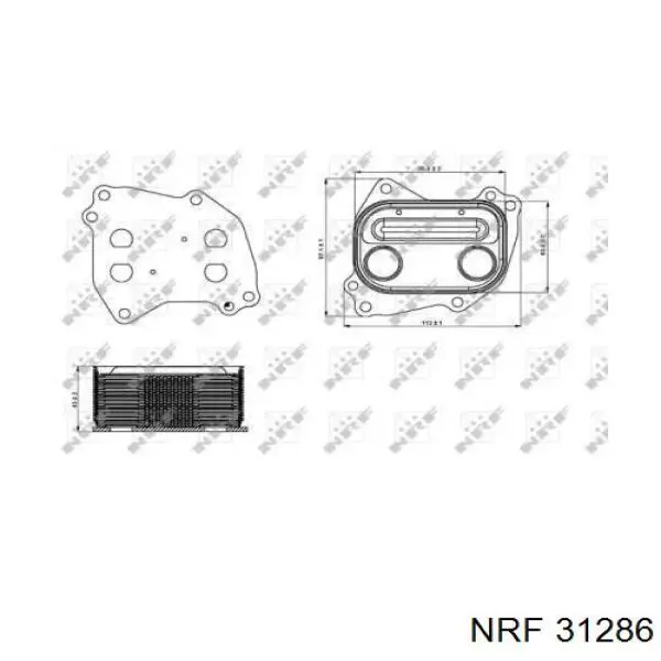 31286 NRF radiador de óleo (frigorífico, debaixo de filtro)