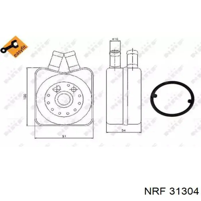 Радіатор масляний (холодильник), під фільтром 31304 NRF