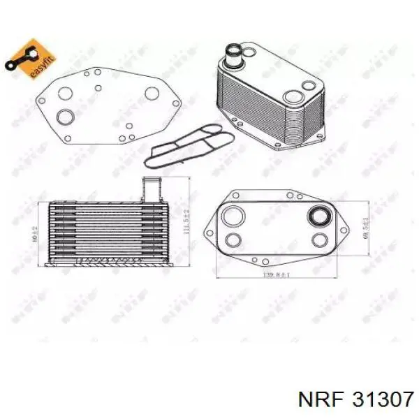 31307 NRF радиатор масляный