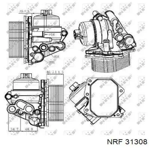 31308 NRF Корпус маслофильтра